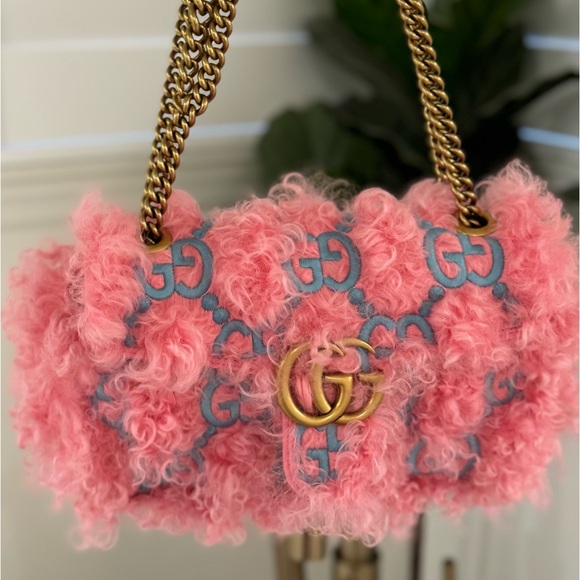 NWT ✨GUCCI PINK Embroidered Small Gg Marmont Shoulder Bag NWT!!✨ - Picture 15 of 16